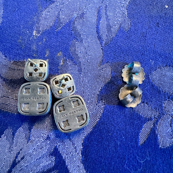 David Yurman Chicklet Earrings Citrine and Gold - Picture 2 of 7